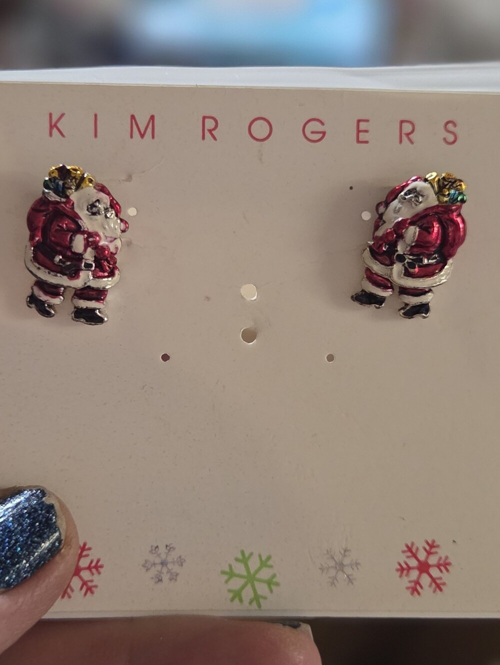 Kim Rogers Kids Red Santa Stud Earrings